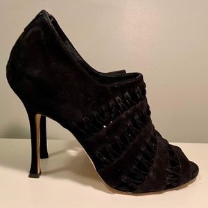 Black Net Manolo Blahnik booties
